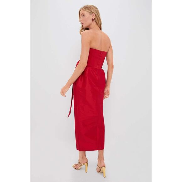 KIKA VARGAS Red Taffeta Ava Maxi Dress Size L NWT Retail $728 - Picture 2 of 6
